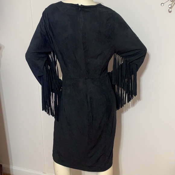 ASHLEY STEWART Faux Suede Fringe Long Sleeves - Picture 4 of 7